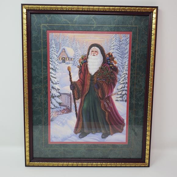 Home Interiors & Gifts St. Nicholas Holiday Christmas Print Picture in Frame - Picture 1 of 4